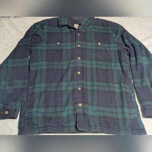 L.L.Bean Sherpa Lined Plaid Flannel Shirt Jacket – Men’s Medium